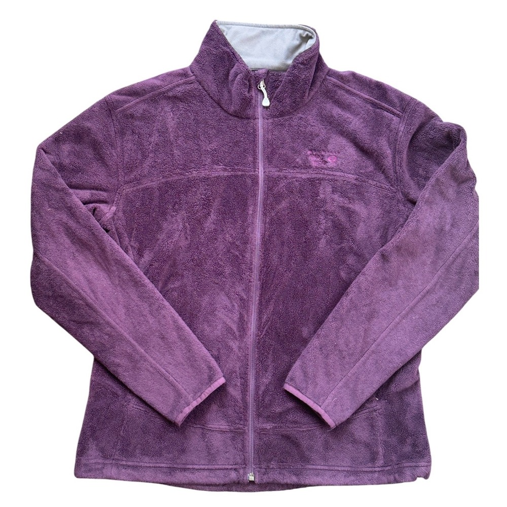 Mountain Hardwear Fleece Jacket Women Large Purple Excellent Full Zip Mock Neck